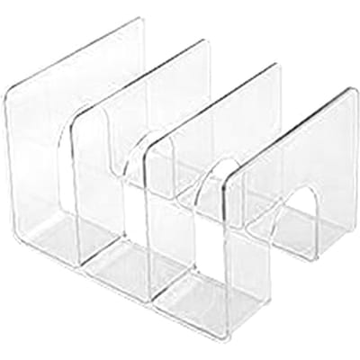 Desktop 3 Grid Bookend Transparent Vertical Book Organizer Divider Book Desktop Shelf for School transparent