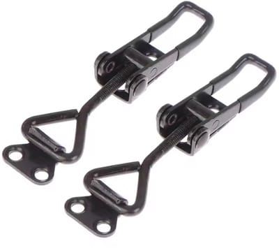 TLVX 2 stuks Sterke en Stelbare Zwarte Spansluiting 30x125mm – Klemsluiting – Tuimelklem – Kistsluiting – Gesp Sluiting Black – Meubelslot – Tuimelvergrendeling – Veilig en snel afsluiten van Kisten, Lades en Deuren