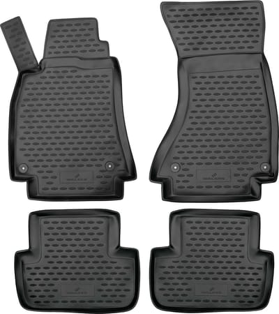 Walser Rubber vloermatten compatibel met Audi A4 08/2007 - 12/2015 - A4 Avant 11/2007 - 09/2016 - A4 Allroad 04/2009 - 05/2016 - auto vloermatten rubber
