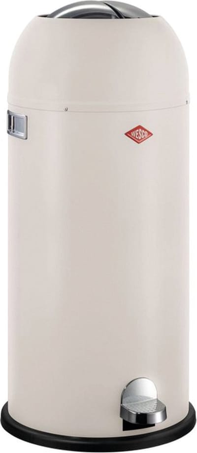 WESCO Kickmaster Maxi Prullenbak | Pedaalemmer | 40 Liter | Metaal - Mat zand | Vuilnisbak - Made in Germany