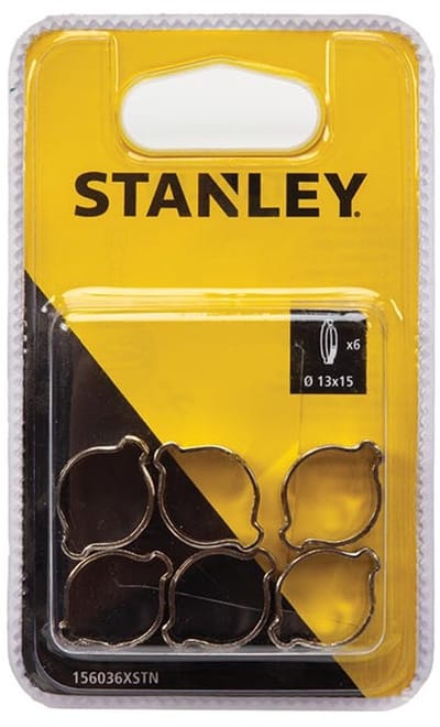 Stanley Set van verstelbare slangklemmen Ø 8–13 mm, roestvrij staal, voor auto’s, huishoudtoestellen, tuinirrigatie, lekvrije aansluiting, eenvoudig vast te zetten en herbruikbaar