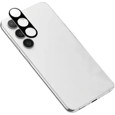 Muvit, Schokbestendig Tempered Glass Camera Cover Geschikt voor Samsung Galaxy S23 / S23 Plus, Doorzichtig zwart