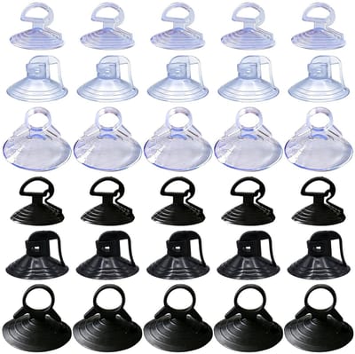 Dailygoods- Zuignappen 30 stuks - 3 maten (35 mm/38 mm/45 mm) - Kunststof - Herbruikbaar - Voor raam/badkamer/auto - Sterke zuigkracht - Zuignap