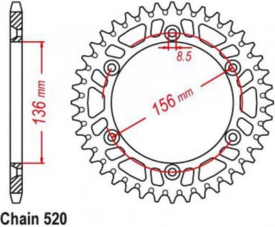 Couronne de transmission Esjot pour Moto Beta 250 Rr 4T 2005 à 2007 Neuf