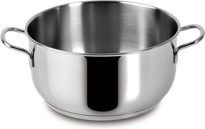Diepe braadpan 22 cm - Stalen kookpan met dikke bodem voor inductie