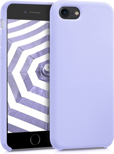 kwmobile telefoonhoesje geschikt voor Apple iPhone SE (2022 / 2020) / iPhone 8 / 7 - Hoesje met siliconen coating - Smartphone case in lavendel