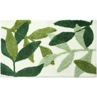 Badmat Antislip Dik Zacht Sneldrogend Groen Polyester Machinewasbaar Absorberend Badkleed voor 17.7in Wide and 25.6in Long beige