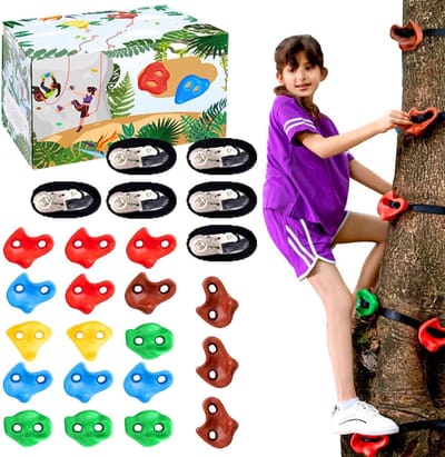 Klimgrepen Set - Klimwandgrepen Rots - Buiten Spelen - Veelzijdig Kleurrijk Ontwerp - 18 Stuks - Multicolor