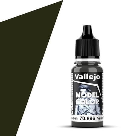 Vallejo Hobbyverf Acrylverf - 70896 Model Color German Camouflage Extra Dark Green - Acryl Verf flesje - 17 ml