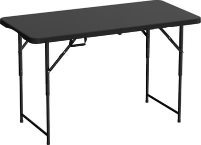 ADSafety Inklapbare Tafel - Campingtafel - Klaptafel - Vouwtafel Buiten - Tuintafel - 3 Hoogtes - 122 x 60 x 74 cm - Zwart