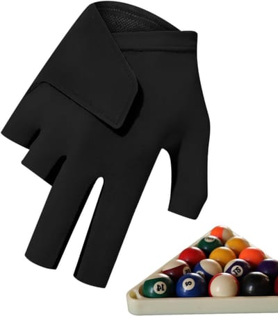 Biljart Handschoen - Keu Handschoen - Precisie Spelen - Ademend Materiaal - 9 x 15.5 cm - Zwart