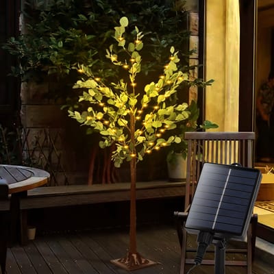Aigostar Solar Kunstplant Verlichting - Tuinverlichting op Zonne Energie - H:120cm - IP65 - 150 LEDS - Voor Pad, Tuin & Terras