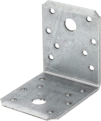 Hoekverbinder Staal - Versterker Bevestiger - Houtverbindingen Maken - Afgeschuinde Hoeken - 70 x 70 x 55 mm - Zinkkleurig