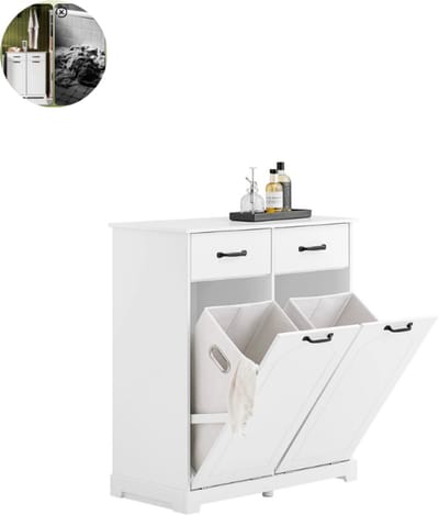 Keukeneiland - Verplaatsbaar - Keukenkast - Dressoir - Organizer - Kasten - Houten Werkblad - Wit