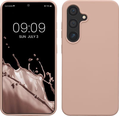 kwmobile telefoonhoesje geschikt voor Samsung Galaxy S25 - Hoesje met siliconen coating - Smartphone case in mat oudroze