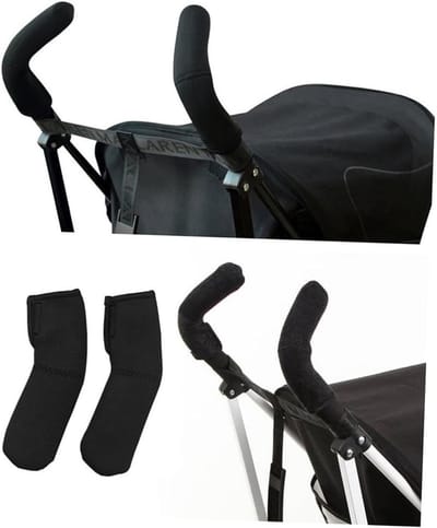 Kinderwagen Handvat Hoes - Grijper Beschermer - Comfortabel Wandelen - Universele Pasvorm - 18.5 cm - Zwart