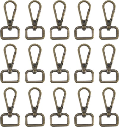 Karabijnhaken Set - Draaihaken Sluitingen - Tassen Riemen Maken - 360 Graden Draaibaar - 51.5mm Lengte - Brons