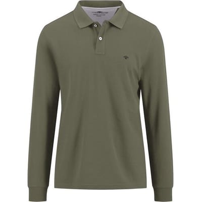 Fynch-Hatton Polo Longsleeve Premium Supima Cotton Donker Khaki / male
