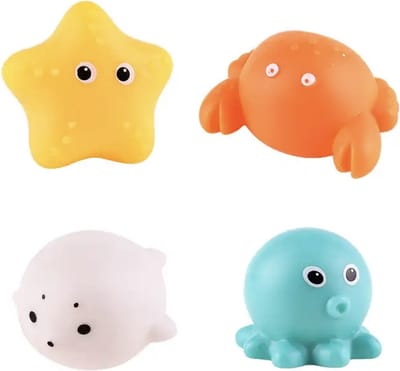 KimDo - Lichtgevend oceaan dieren badspeelgoed - 4 Dieren - Speelgoed - Bad - Jongen - Meisje - Badspeeltjes - Baby