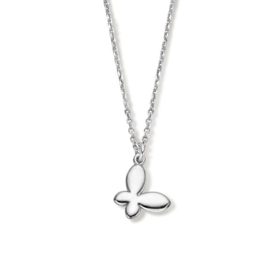 zilver gerhodineerd collier vlinder 42 + 3 cm 1336298