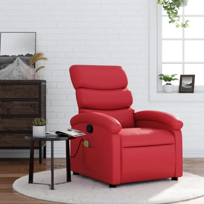 vidaXL - Massagestoel - verstelbaar - kunstleer - rood