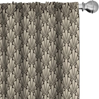 ABAKUHAUS – Abstracte Gordijnen 2-Delig – Geometrisch Beige Bruin