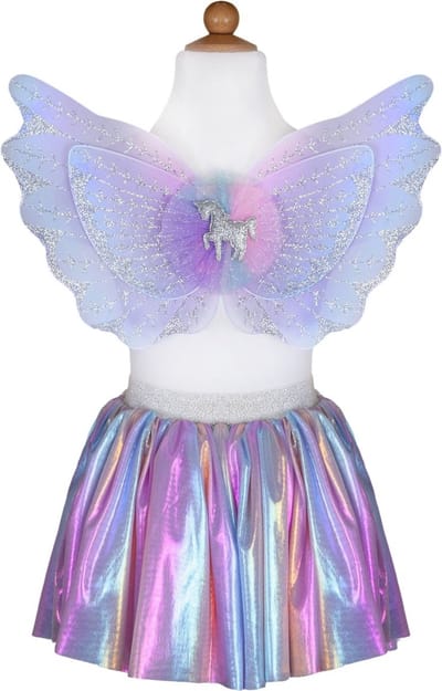 Great Pretenders Verkleedkledij Magische Eenhoorn rok met vleugels - 4/6 jaar - Multi