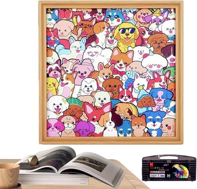 Kleur Puzzel Hond - Doe-het-zelf Puzzel - Creatieve Decoratie - Uniek Vormgegeven - 30x30 cm