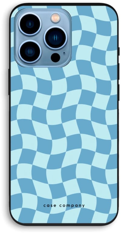 Case Company® - Hoesje geschikt voor iPhone 13 Pro hoesje - Grid Blauw - Biologisch Afbreekbaar Telefoonhoesje - Bescherming alle Kanten en Schermrand