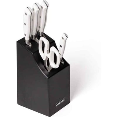 Messen- en scharenblok - Arcos - Riviera Blanc 234524 - Nitrum-staal - 5-delig - Eigentijds design zwart