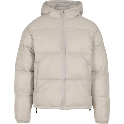 Urban Classics - Shiny Puffer With Hood Gewatteerd jack - S - Grijs