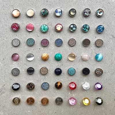 Quiges RVS Schroefsysteem Ring Zilverkleurig Mat 16mm met Verwisselbare Perzikkleur Schelp 12mm Mini Munt