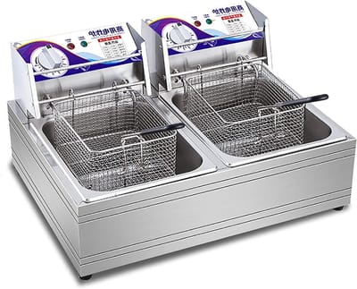 Elektrische Frituurpan - Enkele Tank - Commercieel Frituren - Snelle Verwarming - 10L of 20L - Zilver