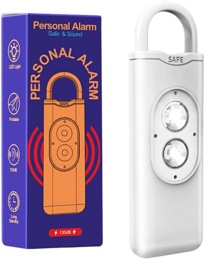 Persoonlijk Alarm - Veiligheidssirene Waarschuwingslampje - Persoonlijke Beveiliging - Waterdicht Slagvast - 105 x 35 x 25 mm - Wit