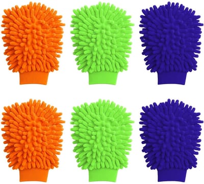 Dailygoods- Washandschoenen 6-delig - Microvezel - Autowashandschoenen - Reinigingshandschoenen - Autoverzorging - Zacht en Beschermend