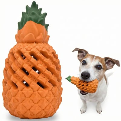 Meritosh© Ananas - Hondenspeelgoed - Kauwspeelgoed - Multifunctioneel - Voor kleine hond en puppy