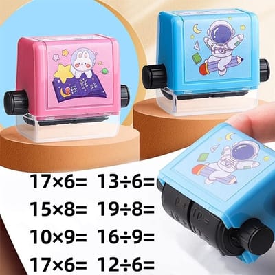 Rekenstempel Roller – Vermenigvuldigen & Delen – Stempelset Kinderen – Groep 4, 5 & 6 – 2 Stuks – Ik Leer Rekenen