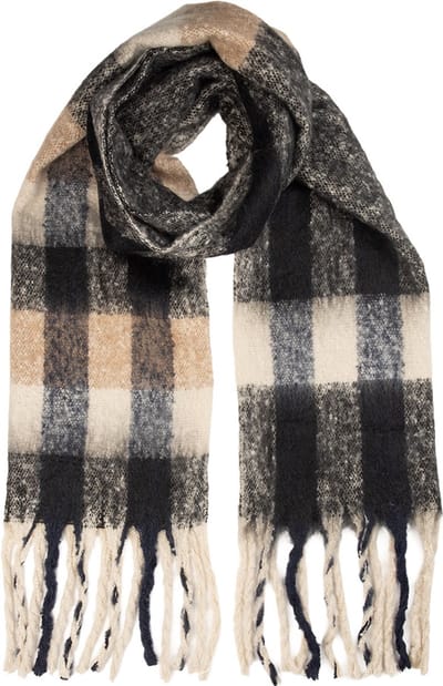 Clayre & Eef Wintersjaal Dames 50x210 cm Zwart Textiel