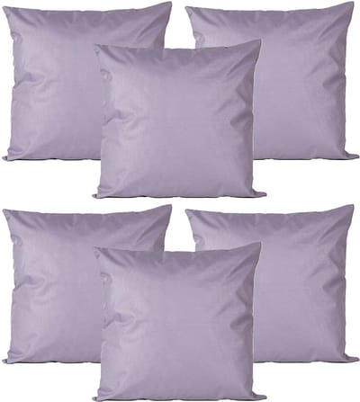 Anna's collection Buiten of tuin sier kussens - 6x - lila paars - 45 x 45 cm - binnen/buiten - zitkussens tuinbank