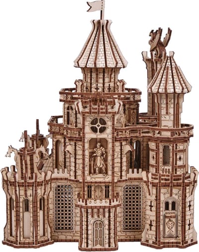 Wood Trick - Modelbouw 3D houten puzzel - Draken Kasteel - Dragon Castle (WDTK085) – 978 stuks - Geen lijm noch verf nodig!