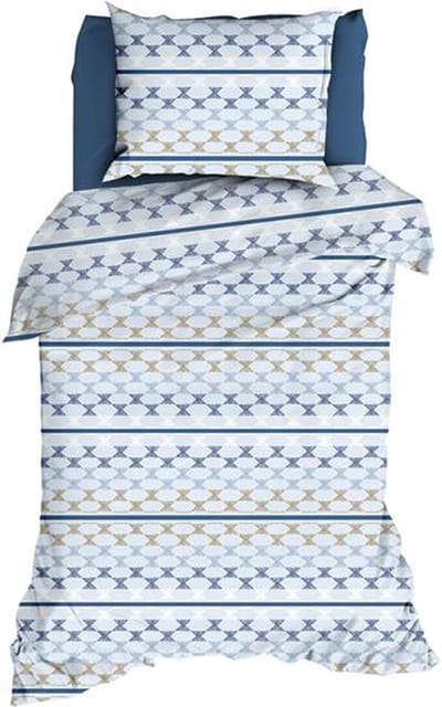 Romanette Kapla Dekbedovertrek - Eenpersoons - 140x200/220 cm - Blue