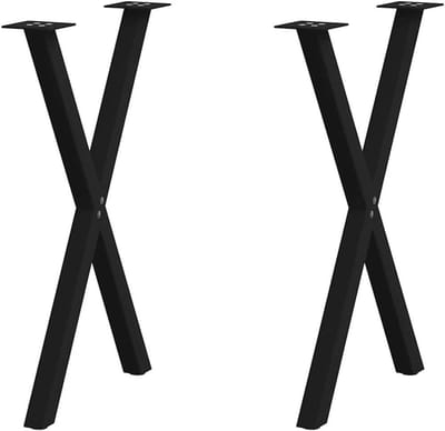 vidaXL Eettafelpoten 2 st X-vormig 57x(72-73) cm staal zwart