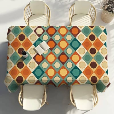 Art Nouveau Design Geometrisch Tafelkleed Feestdecoratie Eetkamer Huis Keuken Terrassen Waterdicht Vlekbestendig Tafelkleed 100x140cm