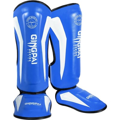 Gingpai Dikkere Boksscheenbeschermers Krijgskunsten Muay Thai Been Taekwondo Voeten Enkelbeschermers voor Maximale Bescherming M