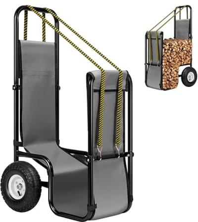 Heavy Duty Houtkar met Rubber Wielen voor Brandhout Transport