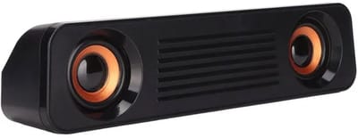 QTTVBTNA -Computerluidspreker – draagbare HiFi stereo soundbar met volumeregeling – 3.5mm AUX USB desktop speaker voor pc, laptop, telefoon en tablet