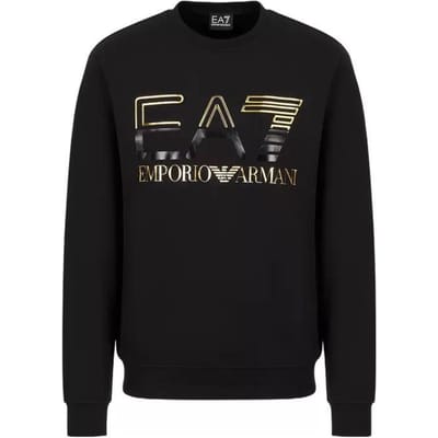Emporio Armani EA7 SS23 Tweekleurig Logo Print Ronde Hals Sweatshirt Heren sweatshirt Zwart 3RPM12-PJLSZ-0208 L black
