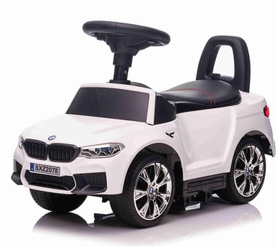 Bogi BMW M5 loopauto - Loopwagen voor 1-3 jaar - Leren zitje - Wit