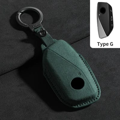 Suède Leder Auto Afstandsbediening Sleutelhoes Cover Shell Voor Bmw 7 Serie G70 G09 Xm U06 G81 M3 I7 X7 G07 Lci Ix I20 X1 U11 Beschermer Fob gray