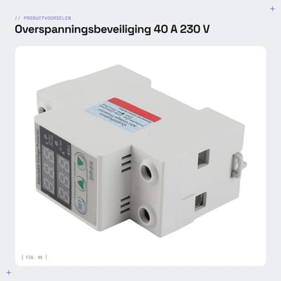 Dailygoods - Overspanningsbeveiliging - 40 A 230 V - Automatische beveiliging - Spanningsindicator - Bescherming tegen overspanning - Geschikt voor hu...